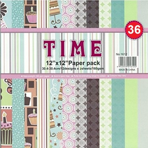 ДИЗАЙНЕРСКИ БЛОК 12" х 12"  - TIME1612