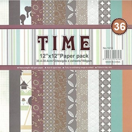 ДИЗАЙНЕРСКИ БЛОК 12" х 12"  - TIME1616